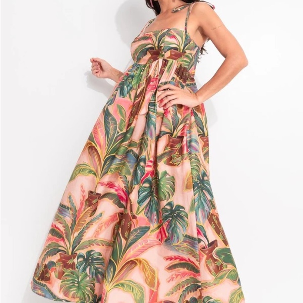 FARM Rio Colorful Leaf Maxi Dress - Picture 2 of 10